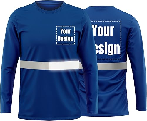 Miniatura 10 de La alta visibilidad reflexiva de las camisetas de la seguridad del logotipo de encargo Hola Vis de