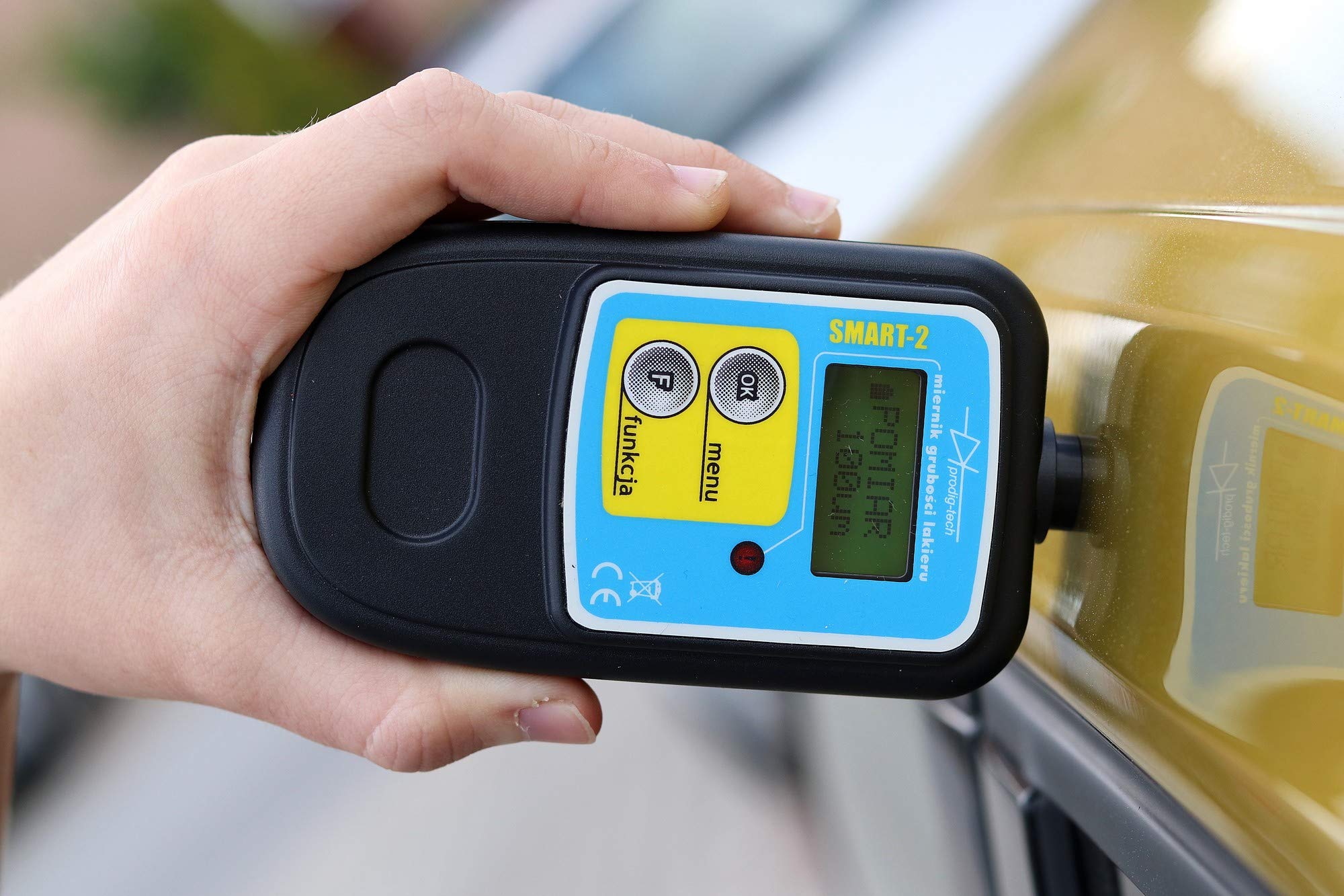 Miernik grubości lakieru GL-SMART-2 (PL/EN/DE) | Aplikacja mobilna Android, iOS | Grubościomierz lakieru samochodowego | Tester lakieru. | Miernik grubości farby na samochodzie. | Stal, stal ocynkowana, aluminium. | Asystent Pomiaru® LED