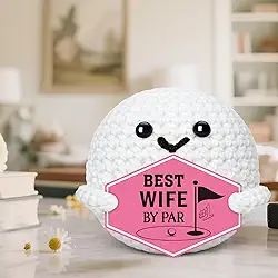 Presente para esposa - presentes de aniversário para sua namorada do marido, ideias românticas para aniversário de namorados elefante branco presente de dia das mães - crochê artesanal golfe