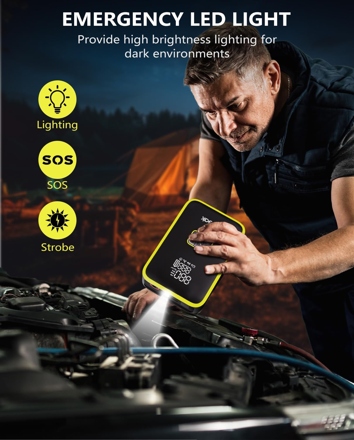 KEPEAK Jump Starter charging a smartphone