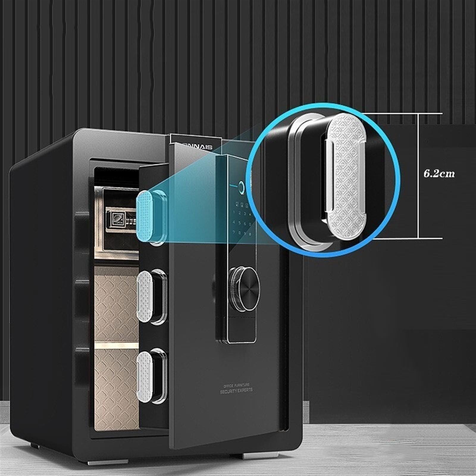 Cassetta di Sicurezza Home Piccolo armadietto for documenti da ufficio con password for impronte digitali sicuro da 45 cm Cassetta di sicurezza antifurto interamente in acciaio Adatto alle famiglie (