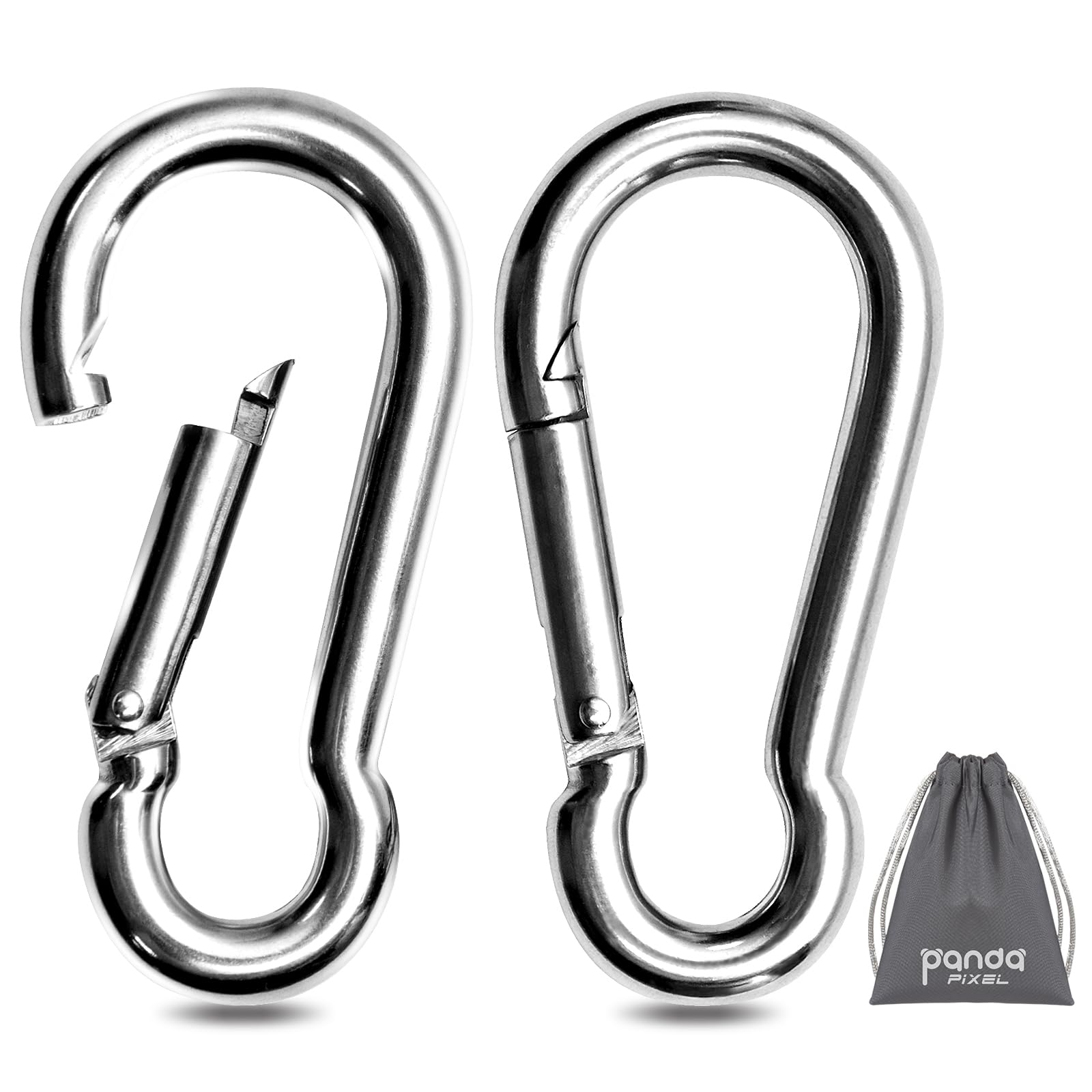 Pixel Panda Fitness Accessories, 3.1 Inch Carabiner Load 800lbs, 4&2 Pack D Handle Cable Attachment