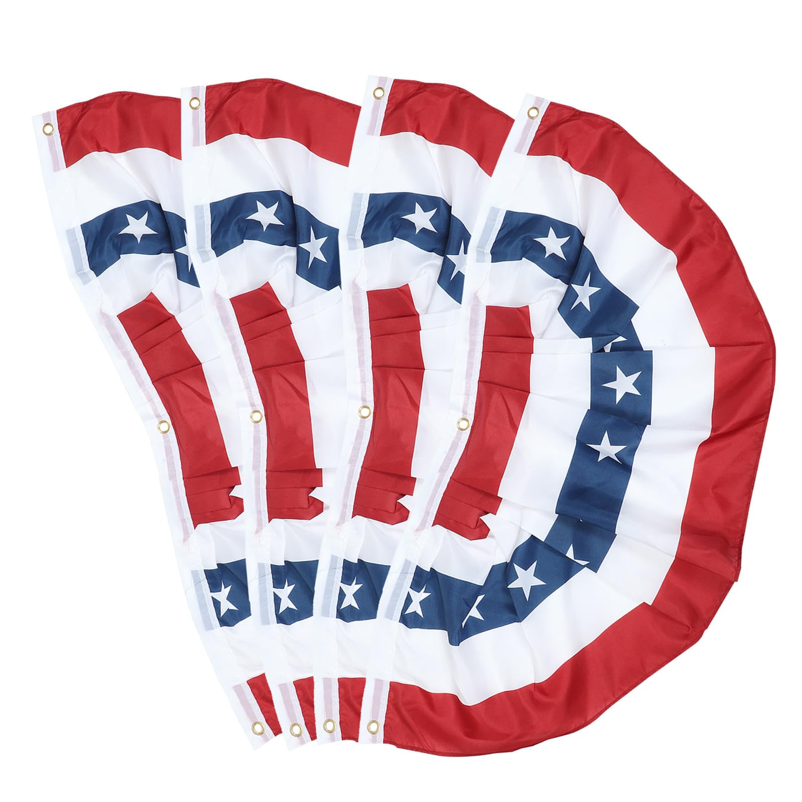 Guirlande de drapeaux américains plissés 45x90cm lot de 4 avec œillets de suspension extérieurs