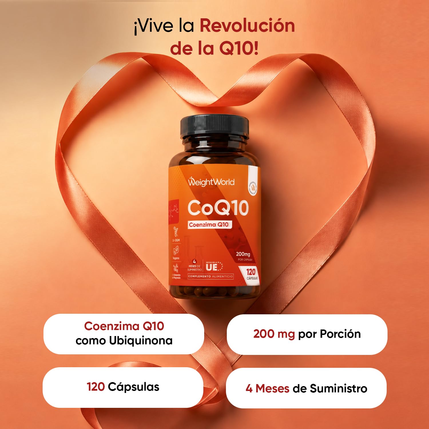 Pack Omega 3 2000mg + Coenzima Q10 200mg - Ubiquinona Vegana 4 Meses