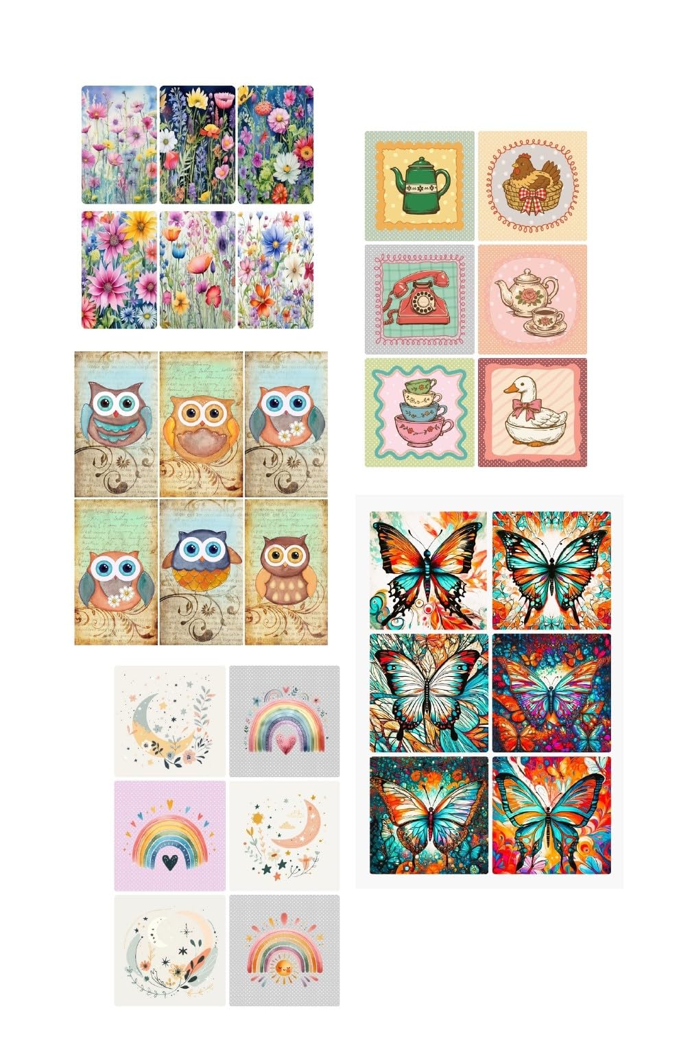 Chic Cottage Crafts Variety Selection Card Making Toppers - 30 Pieces Selection - DIY to Cut Out Yourself! - Craft Embellishment
