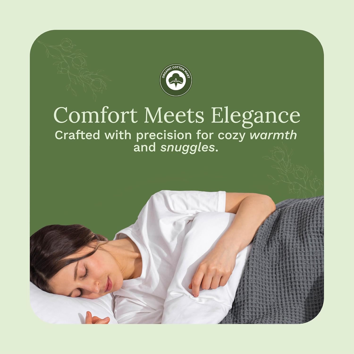 King Size Waffle Blanket - 100% Organic Cotton, GOTS Certified, Premium, Lightweight, Breathable & All Natural Organic Cotton King Size Blanket - 108”x92” (Gray - King) - Image 2