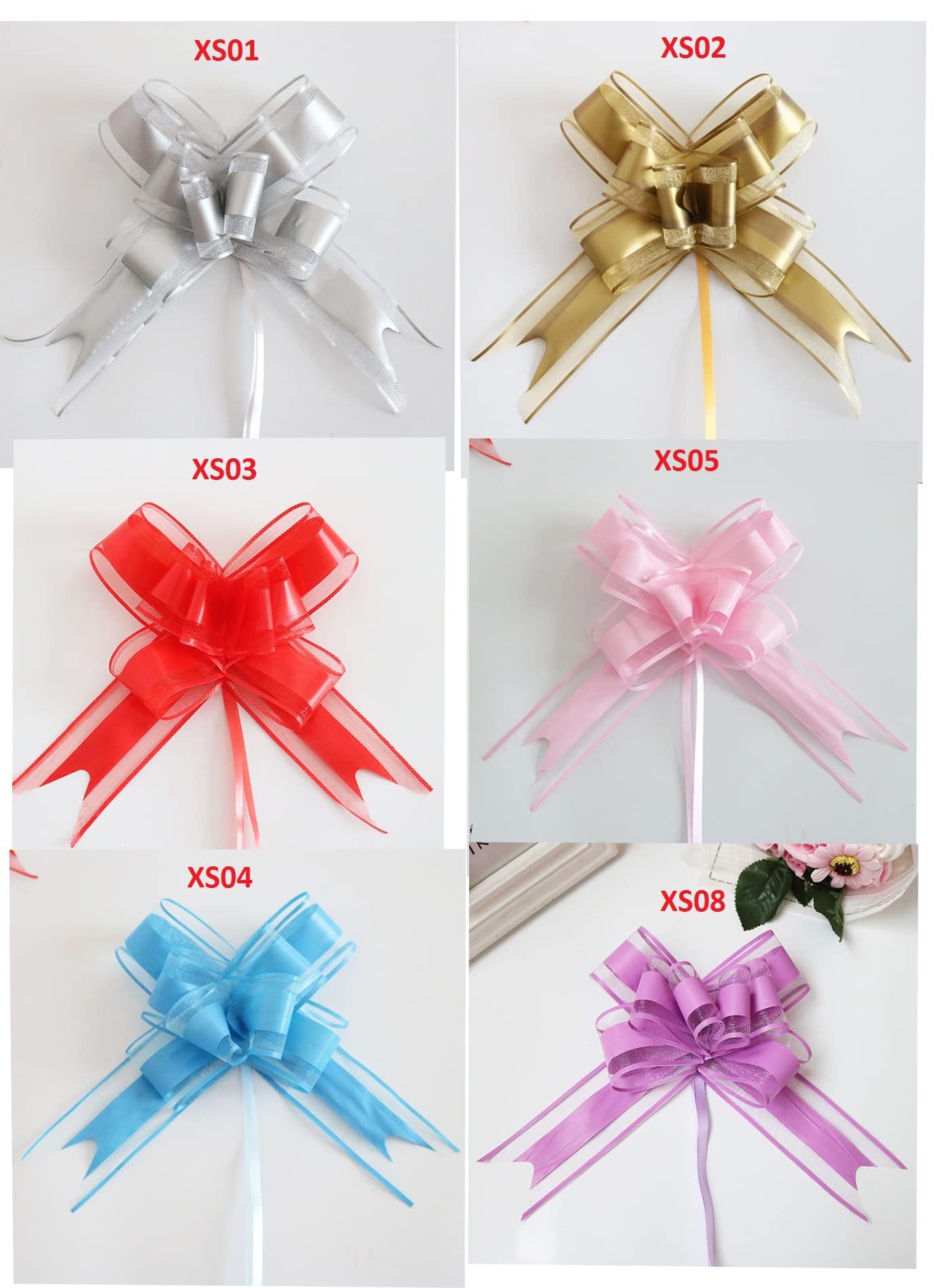 15 Pcs Grand Nœud de 5 Pouces Grands Nœuds d'Emballage Cadeau Ruban Noir pour Mariage Voiture Noël