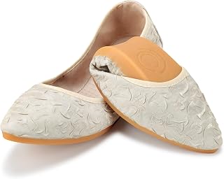 Women Ballet Flats Rhinestone Wedding Ballerina Shoes Foldable Sparkly Comfort Slip on Flat Shoes