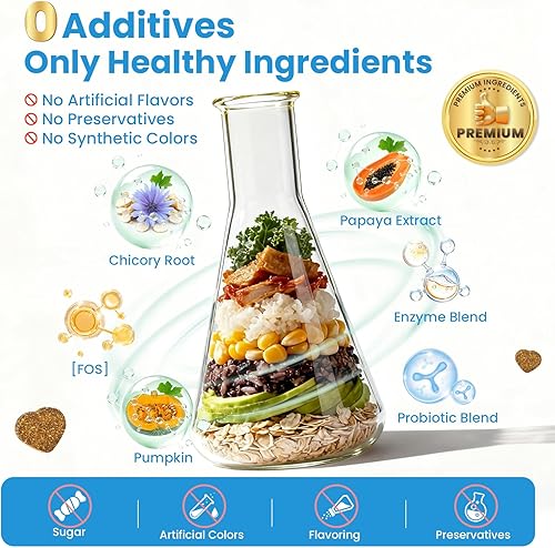 Miniatura 3 de Probióticos para perros, suplementos de apoyo digestivo, salud intestinal, flora, probióticos masticables suaves para perros para malestar