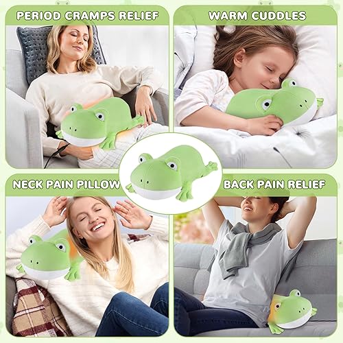 Miniatura 9 de Almohadilla térmica para calambres menstruales y espalda, cuello, alivio del dolor de hombros, almohadilla térmica portátil de felpa de gato con