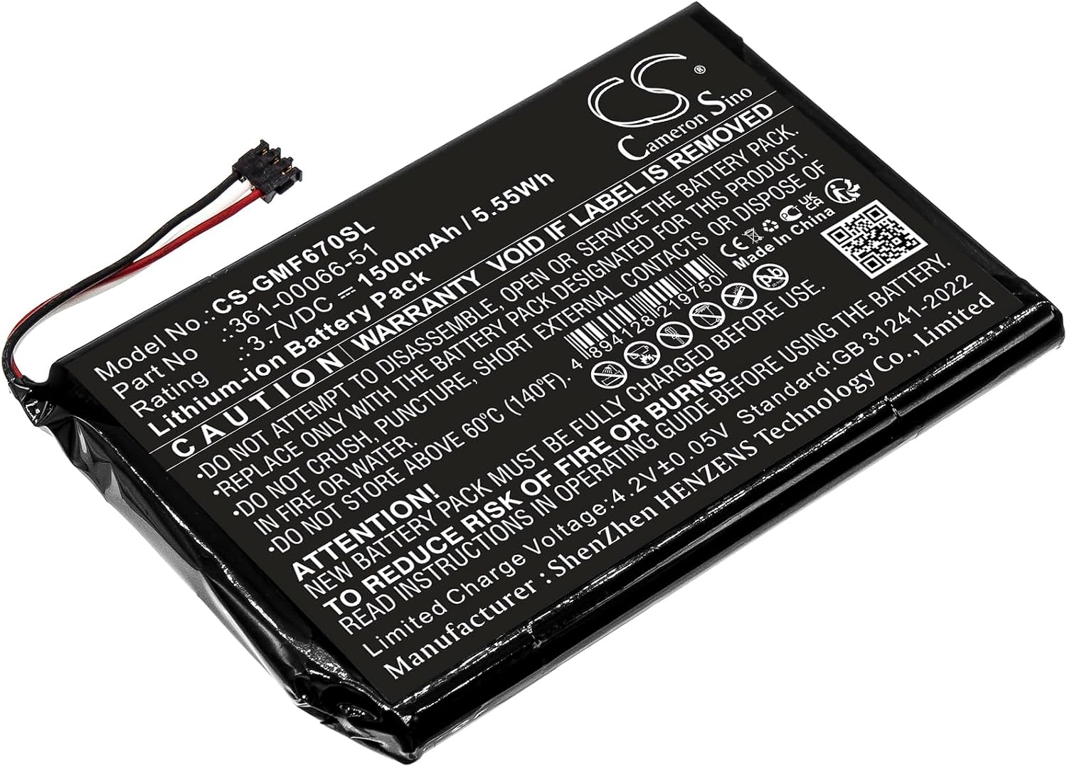 Battery Replacement for Garmin Fleet 670 LM Truck, for Battery PN: 361-00066-51
