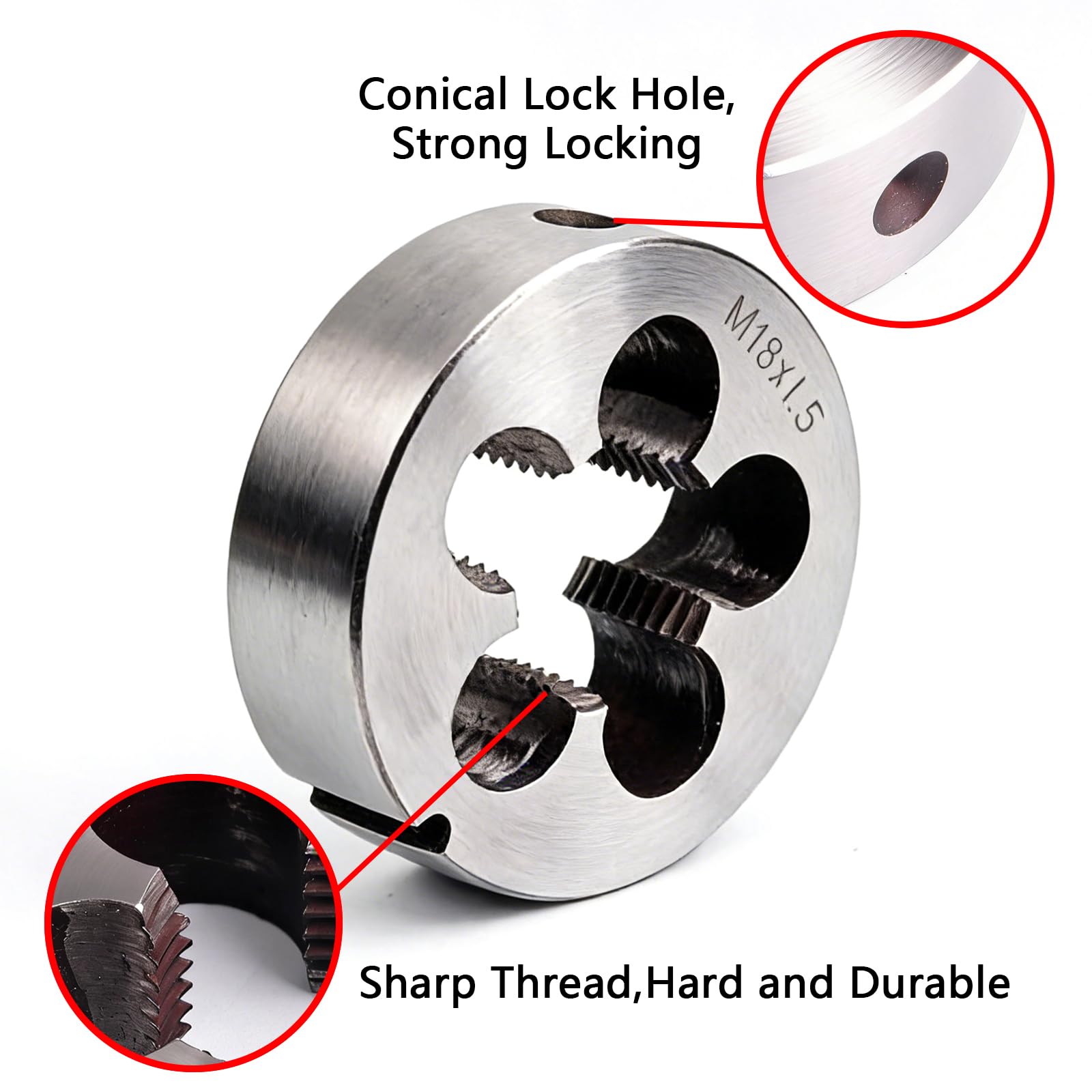 ATOPLEE 1pc M18 Metric Right Hand Thread Die,M18 X 2.0mm — Amazon image 3