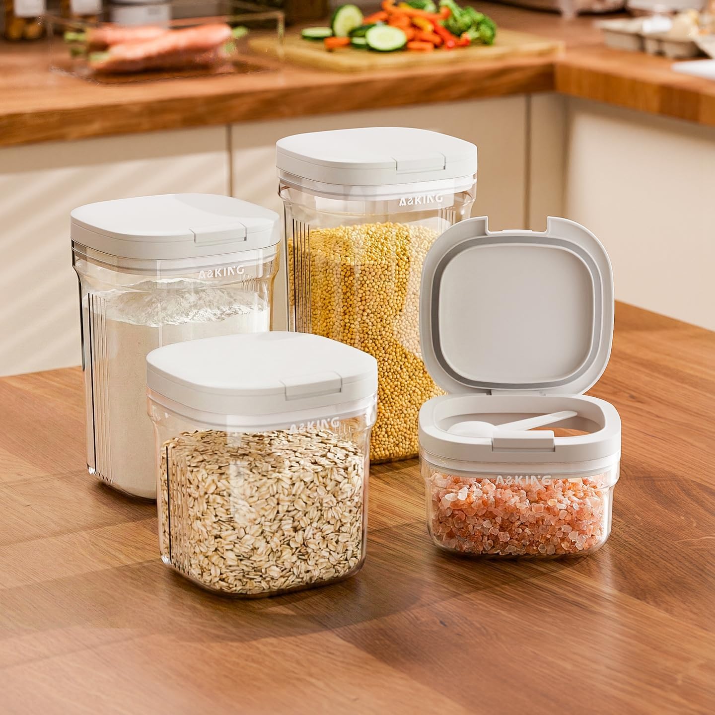 Airtight Coffee Canister (1500ml/17oz)–Coffee Storage Container with Scoop, Kitchen Food Storage Jar for Coffee Beans, Grounds, Tea, Sugar, Flour & Cereal– Outdoor Coffee Canister