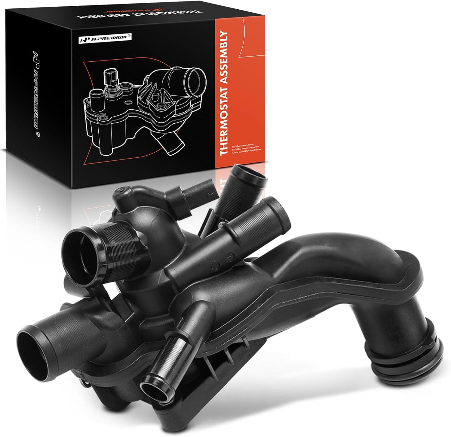 A-Premium Engine Coolant Thermostat Housing Assembly Compatible with Mini Cooper 2011-2016, Cooper Countryman 2011-2017, Cooper Paceman 2013-2016, 1.6L, Replace for# 11537647305, 11537588876