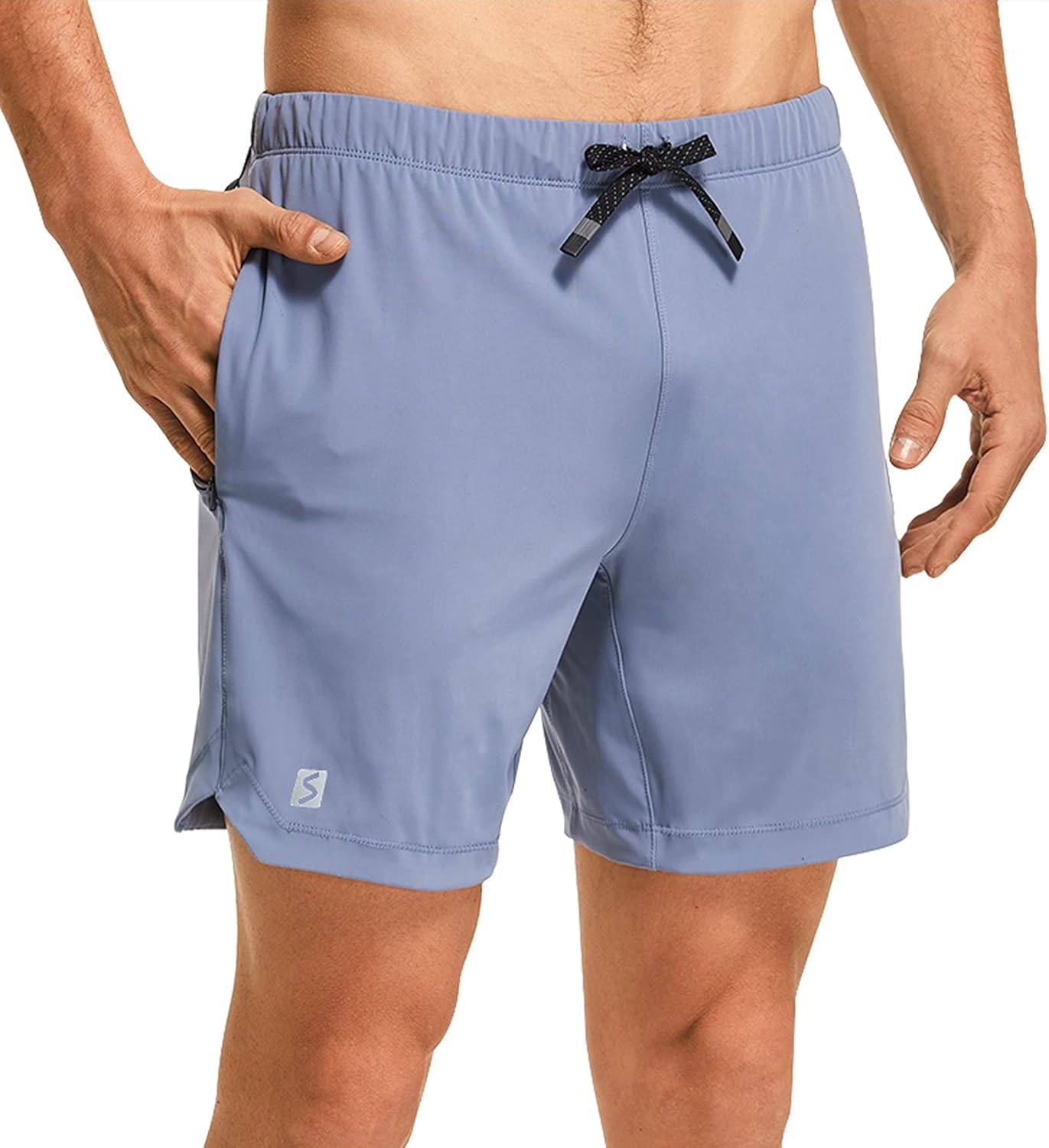 FitsT4 Men's 7 Inch Athletic Workout Running Shorts w Zip Pockets for Gym Training Powerlift Tennis : Sports & Outdoors