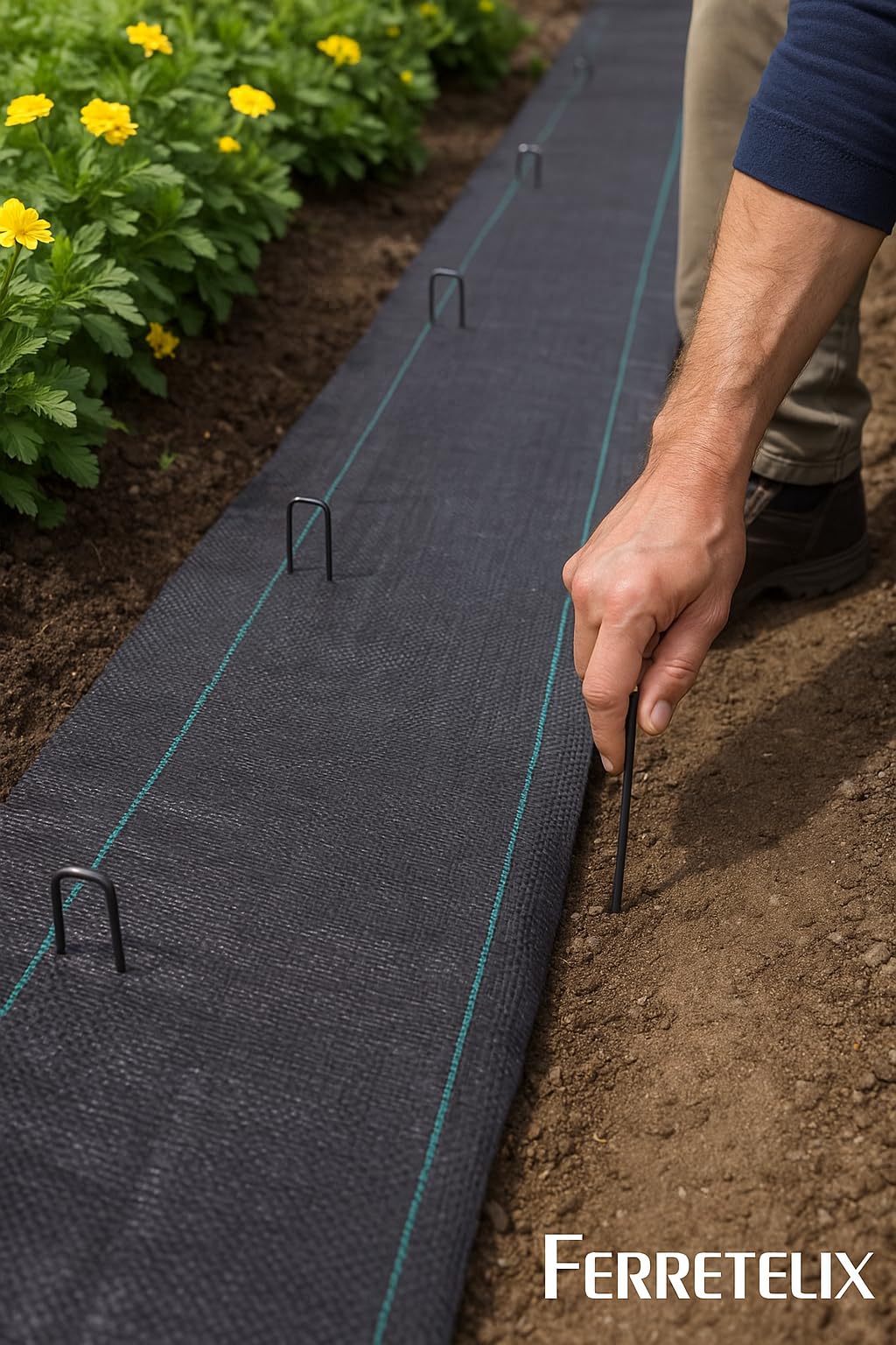 Ferretelix® Malla Lona antimalezas, jardín, Negra, agrícola, Barrera antiraíces, contra Las Malas Hierbas, Tela Permeable al Agua (10,00 x 3,30 m)