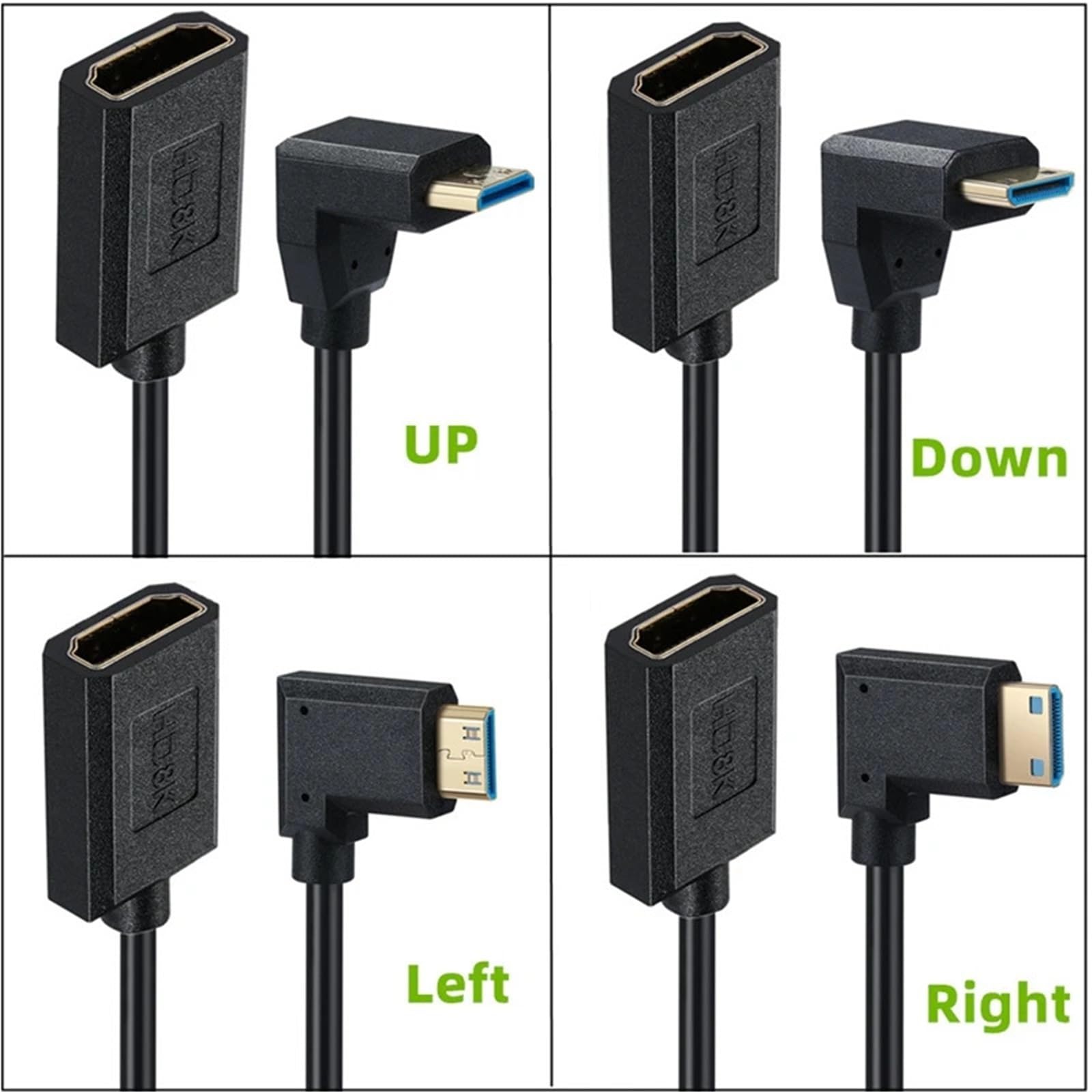 0,3 m, kąt 90 stopni, 8K60 Hz, Micro Mini HDMI, kompatybilny z HDMI, gniazdo kablowe, tablet, adapter TV (A UP)