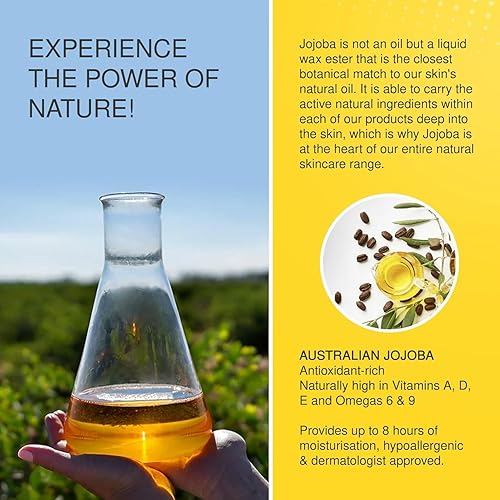 Miniatura 5 de Jojoba Aceite australiano 100% puro de 8.5 fl oz  Aceite natural prensado en frío para cara, cabello y cuerpo  Hidratante ligero, no grasoso,