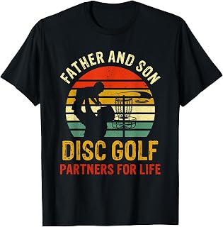Vintage Dad And Son Disc Golf Partners For Life Fathers Day T-Shirt
