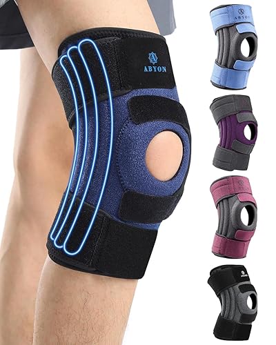 Miniatura 1 de ABYON Rodillera para mujeres y hombres, desgarro de menisco, ligamento cruzado anterior, artritis, soporte de rodilla con estabilizadores laterales