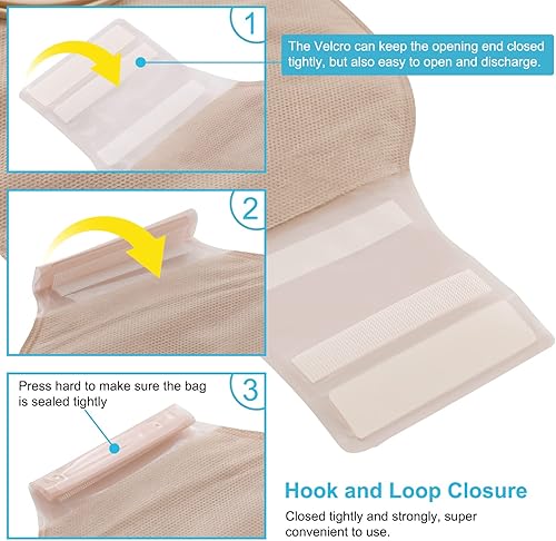 Miniatura 4 de VLOOKUP 21 bolsas de colostomía, suministros de ostomía, bolsas drenables de dos piezas con cierre para el cuidado del estoma de ileostomía,