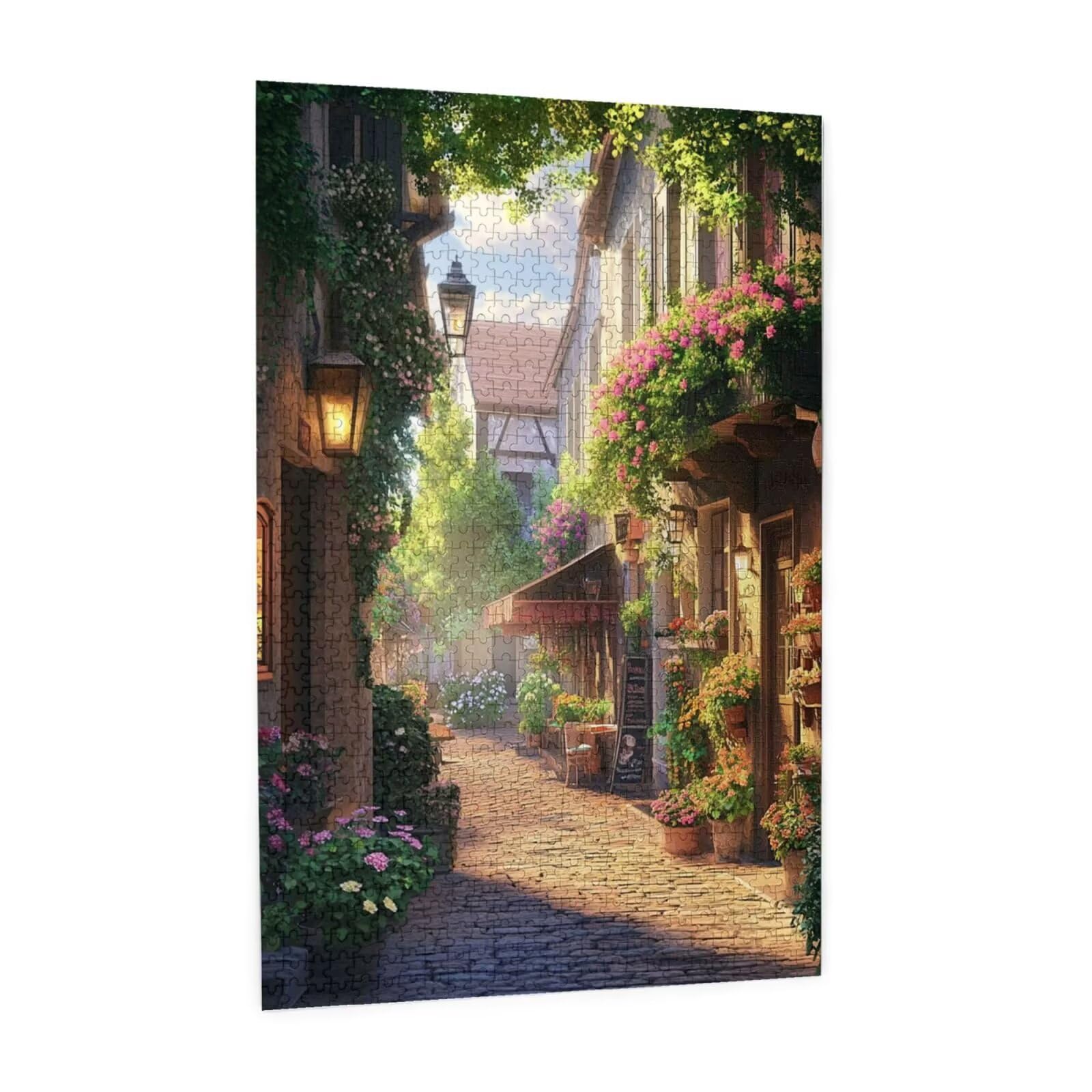 Puzzles Paisaje 1000 Adultos, Puzzle Calle con Cajas y Cartel, Juego Clásico de Puzzle Arte para Entretenimiento Adultos, Regalos de Decoración del Hogar para Pasatiempos Creativos de Mujeres 2T-1860