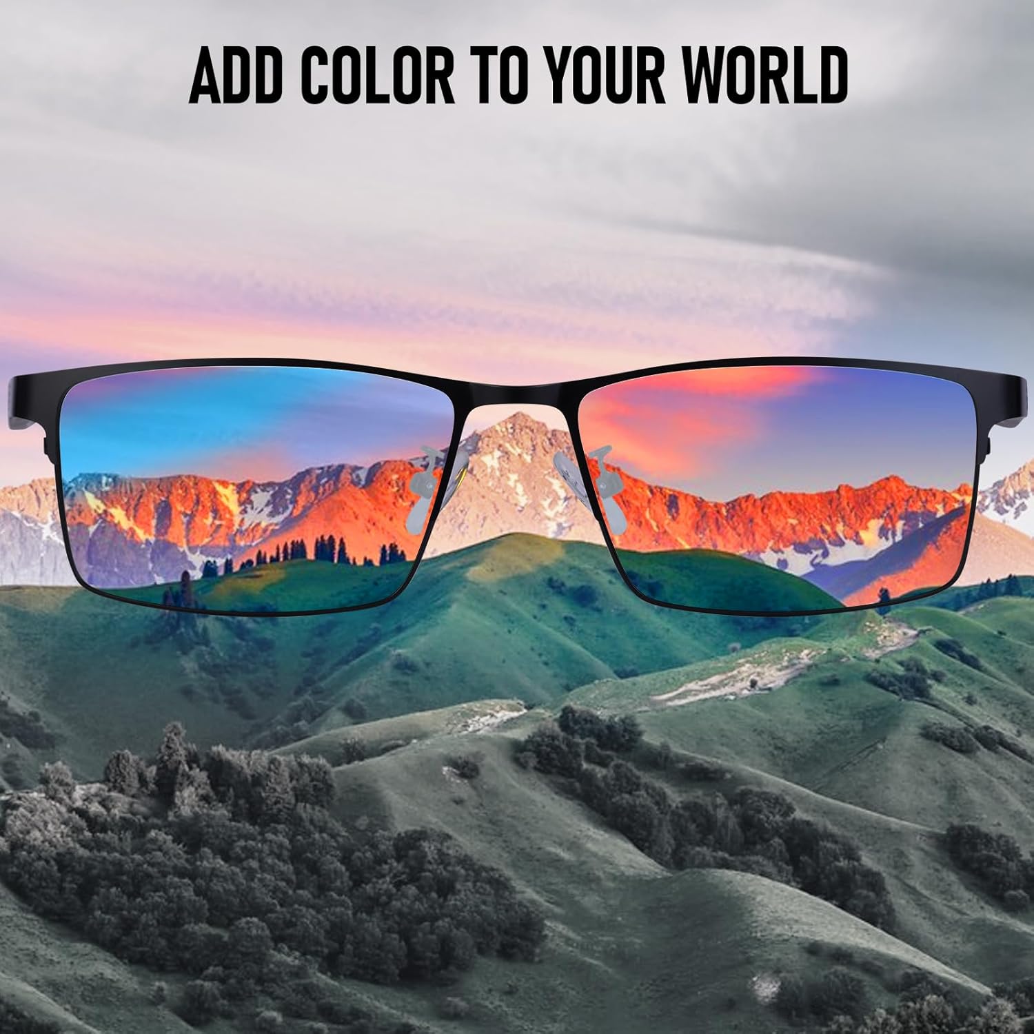 Color Blind Glasses for Men, Color Vision Deficiency Correcting & Enhancing Glasses for Red Green Colour Blindness | TR90 Frame