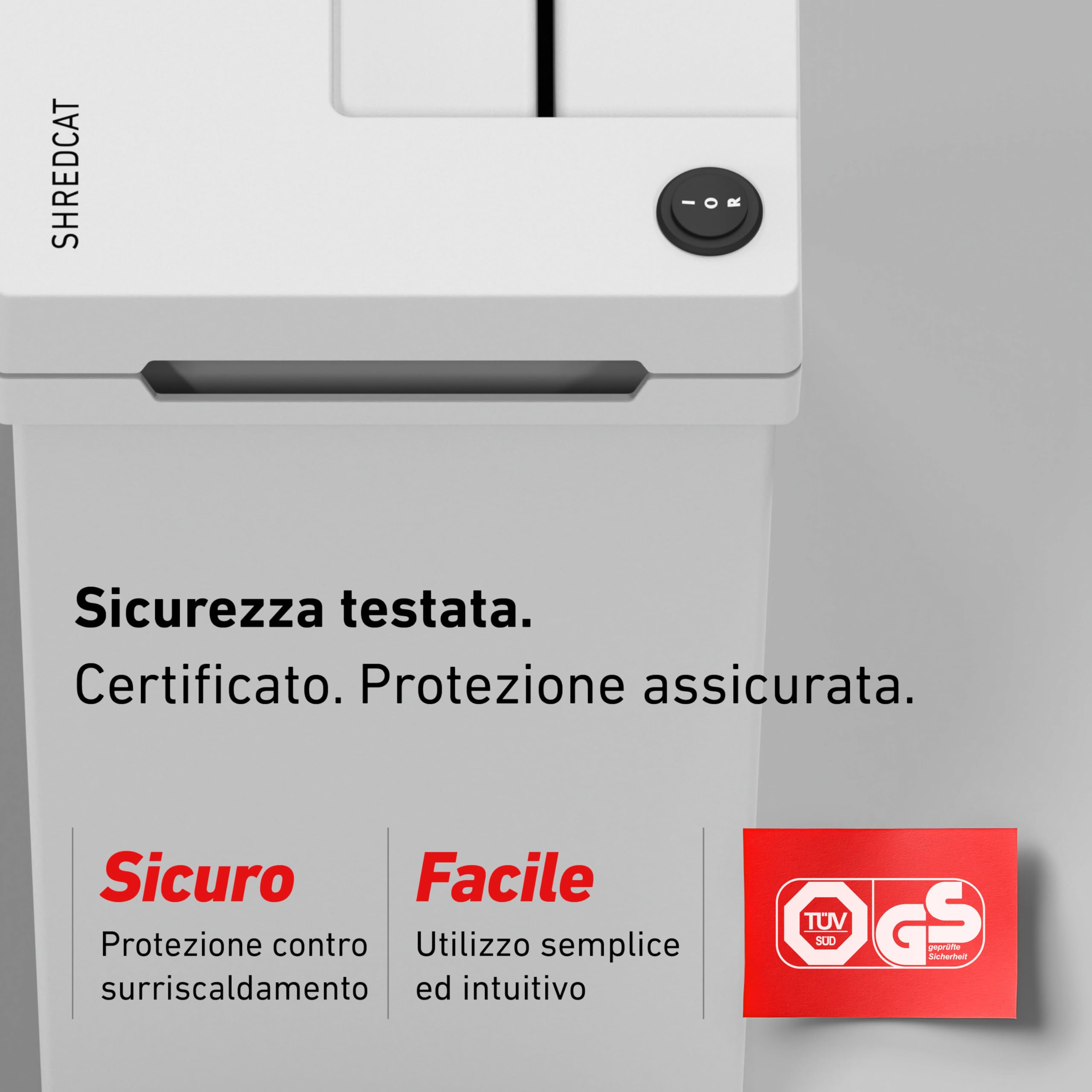 IDEAL Shredcat 8100, Distruggidocumenti, Tritadocumenti di Alta Qualità, Silenziosi e Affidabili, Conformi al GDPR (8-10 fogli) | Capacità serbatoio 20 l, 5 x 30 mm