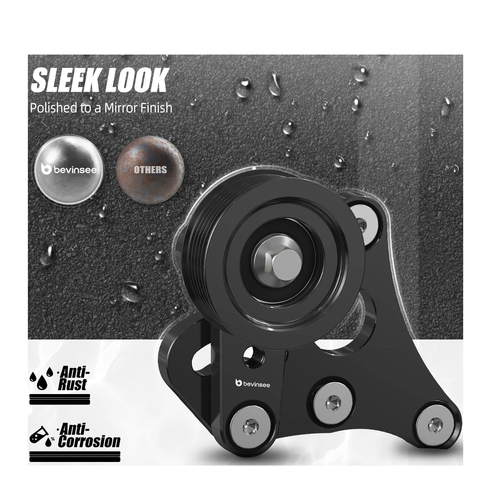 Polea del cigüeñal Ajuste para Chevrolet Silverado para camión Suburban Tensor de correa palanquilla aluminio con polea para GM LS Polea de servobomba
