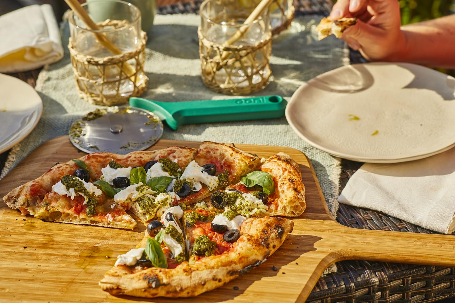 Ooni Pelle à Pizza en Bambou 14" (35 cm) – Planche à Découper et de Service pour Pizza, Surface Antiadhésive Légère, Compatible avec les Fours à Pizza Ooni