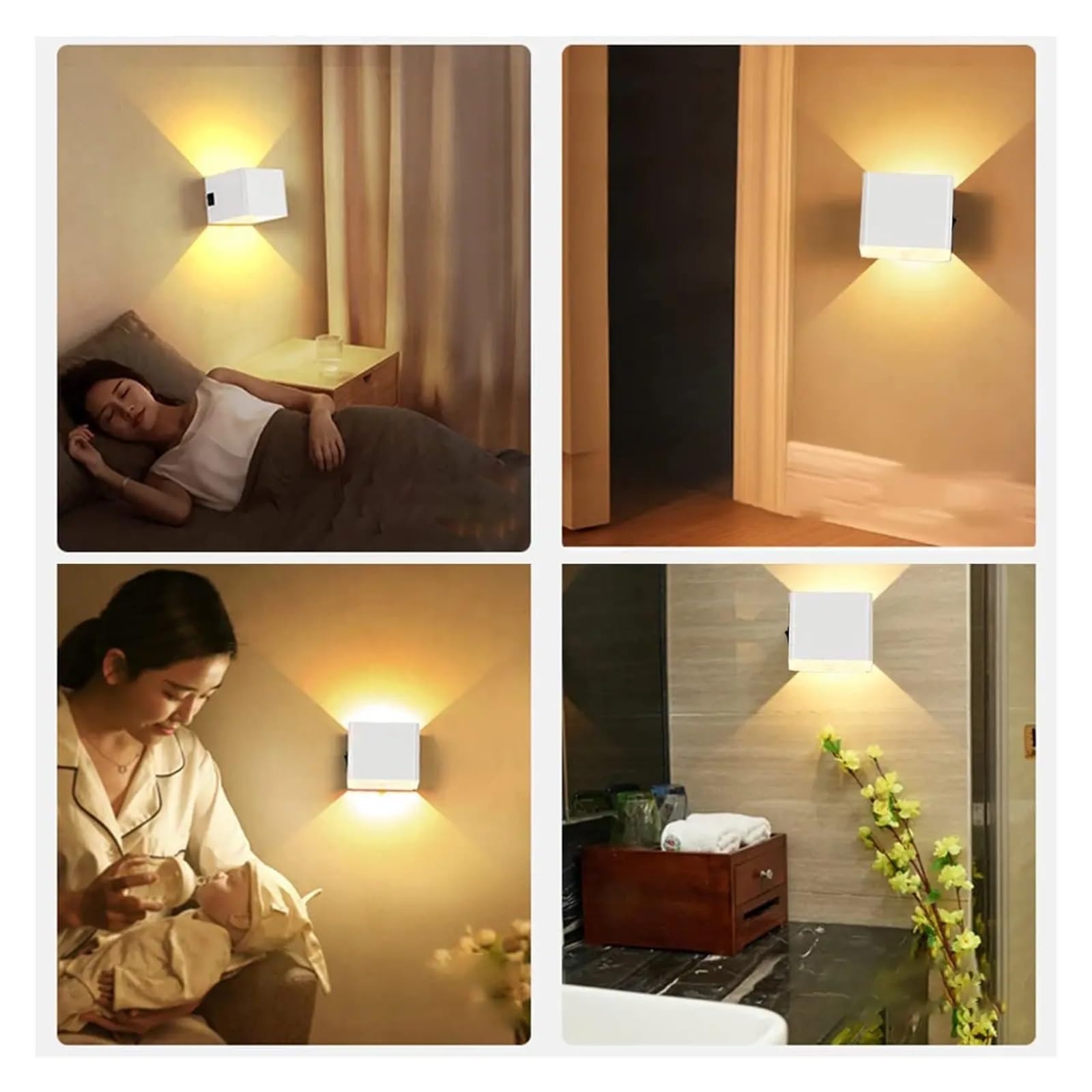 Luce per Quadri, Lampada da Parete for Interni Ricaricabile con Rilevatore di Movimento LED Nero a Batteria, Funziona con Interruttore Lampada da Parete USB 5W Magnetica ,per quadri, cornici e specchi