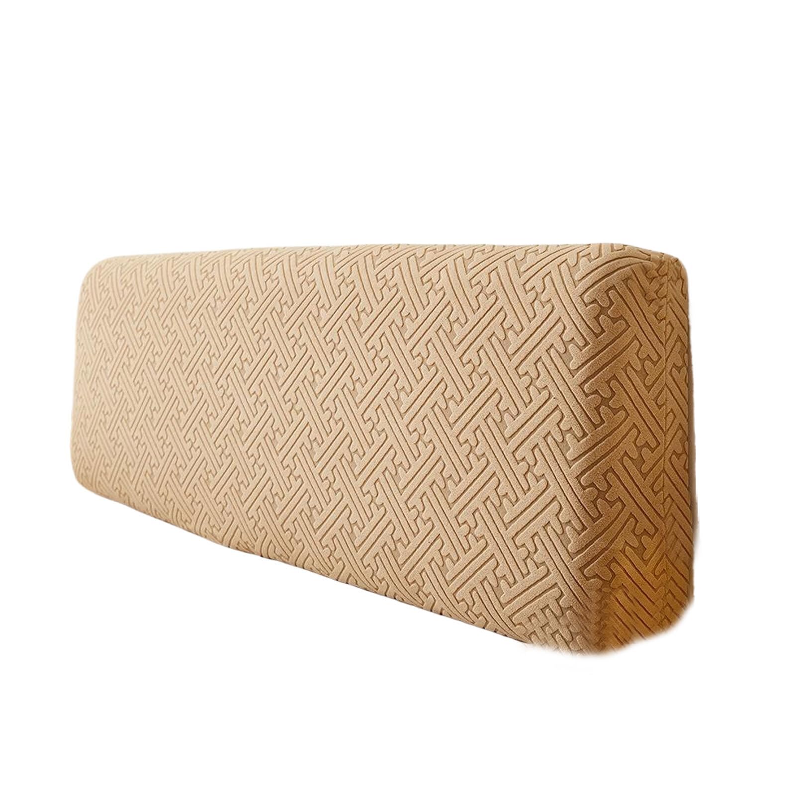 TWISAXC Thick Elastic Queen Headboard Slipcover Prevent Dust And Wear Queen Headboard Cover Polyester Slipcovers, Shallow coffee, 150cm