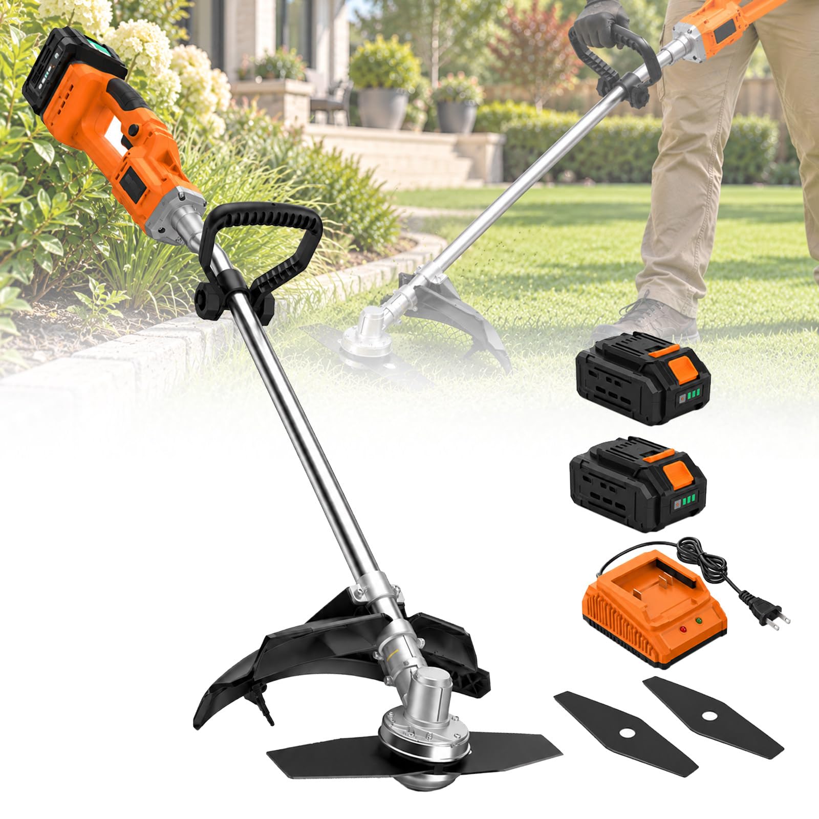 21V Decespugliatore a Batteria con 1100W Motore Brushless