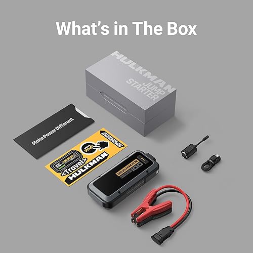 Miniatura 8 de HULKMAN Alpha100 - Arrancador de automóvil de 4,000 A, 32,000 mAh, con tecnología de arranque a -40 ℉, cargador de batería portátil de litio PD 65 W