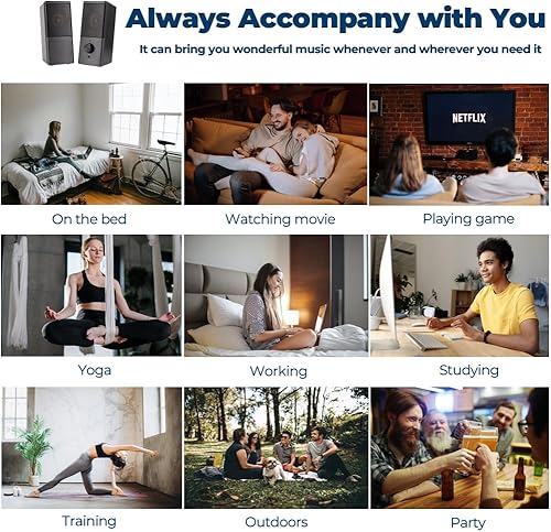 Miniatura 6 de ROSON Altavoz de computadora, altavoz de tamaño compacto con conector para auriculares, graves mejorados y control de volumen, altavoces multimedia