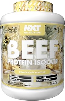 NXT NutritionBeef Protein Isolate Powder - Protein Powder High in Natural Amino Acids - Paleo, Keto Friendly - Dairy and Gluten Free - Muscle Recovery | 1.8kg | Pinacolada