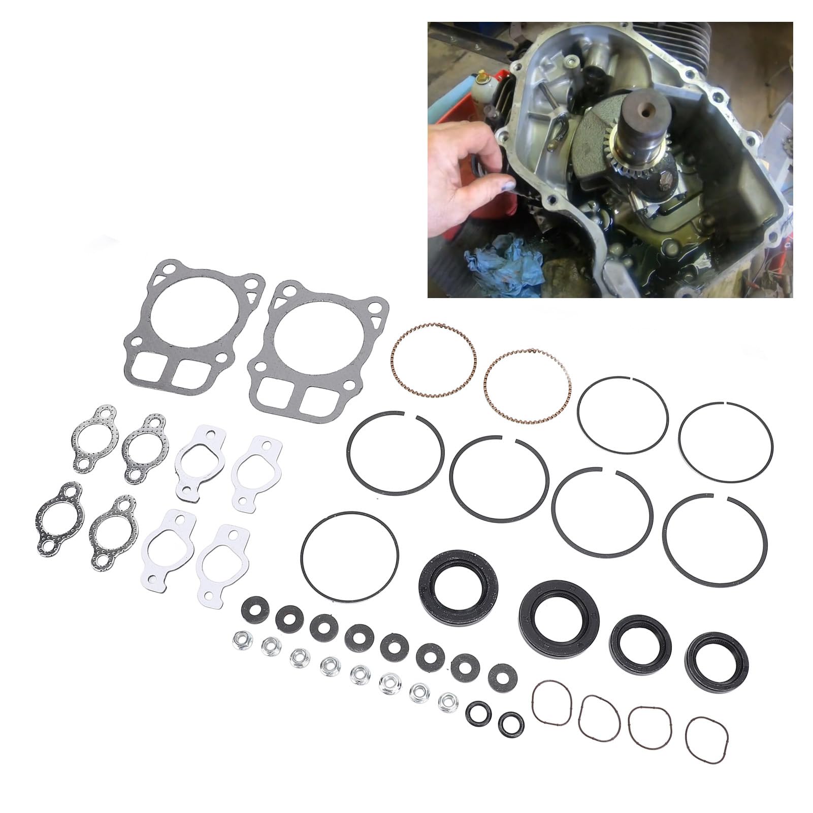 Kit de Reparación de Motores, Accesorios para Cortacésped, Juego de Juntas de Anillos de Pistones de Aleación de Aluminio, Herramienta de Reparación de Revisión, Kit de Motor de