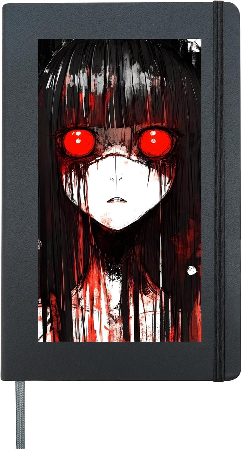 Japan Horror Anime Manga Japanese Creepy Kawaii Goth Hardcover Journal, Black