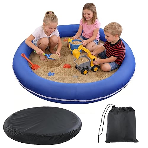 56in Large Inflatable Sandbox with Cover - No Assembly Required