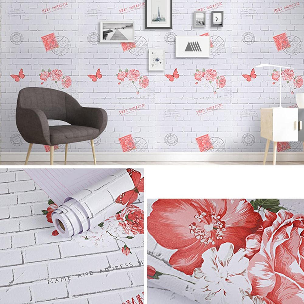 Papier mural auto-adhésif 3D effet brique rétro CYN repositionnable 10m