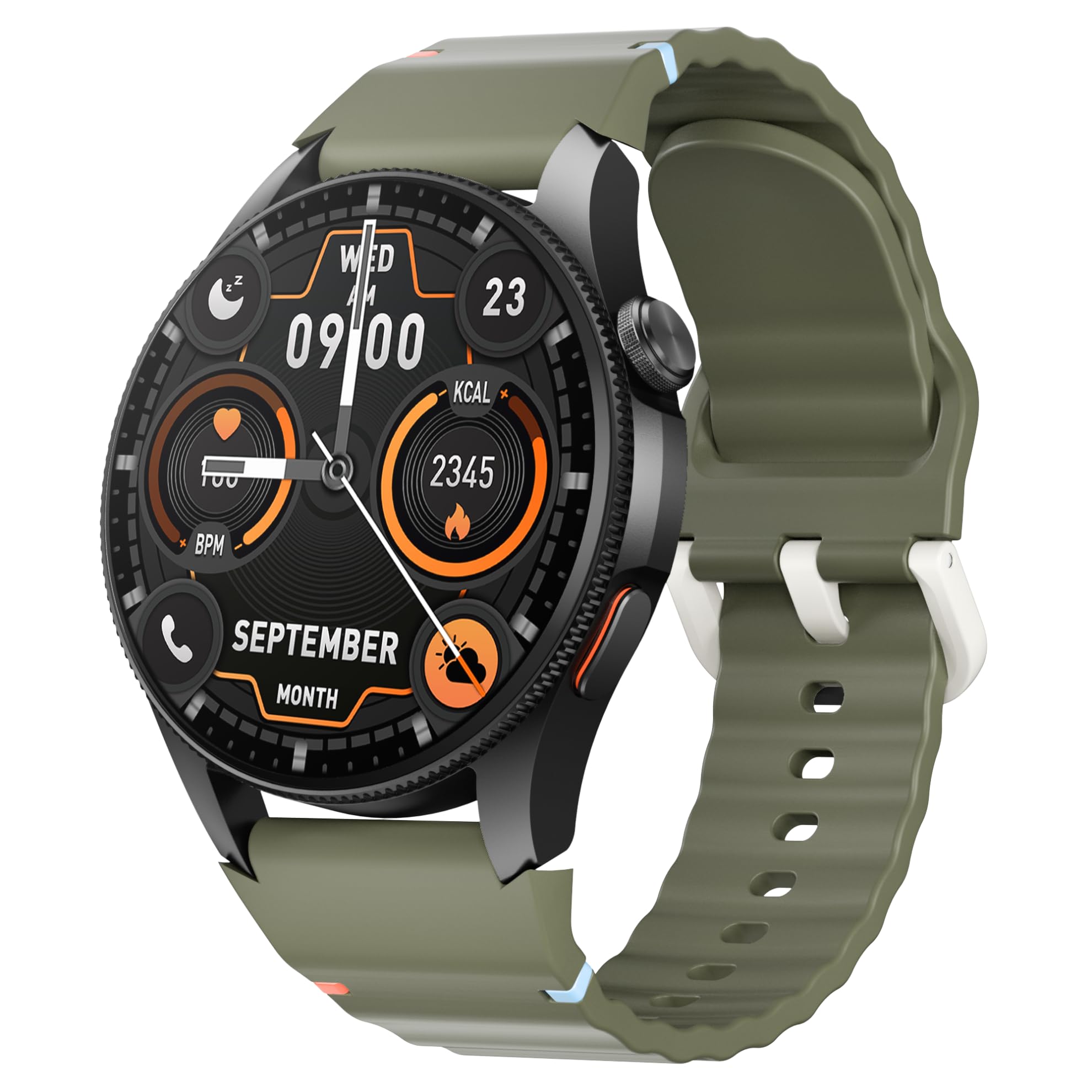 AURAFIT G12 Fitness Smartwatch con GPS, 5 posizionamento/bussola satellitare, impermeabile 3ATM 30 m, batteria grande 450 mAh, rispondere/effettuare chiamate, monitoraggio del sonno 24/7, schermo