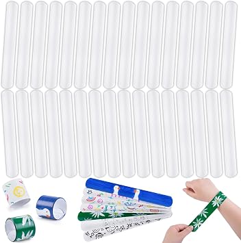 MCPINKY White Slap Bracelets Bulk, 72PCS DIY Snap Wristband To Do Slap Bracelet for Kids Party Favors Treat Bags Gifts Goodie Bag Basket Stuffers