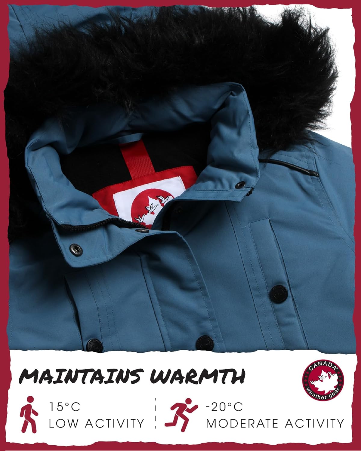 CANADA WEATHER GEAR Girls Winter Coat - Long Length Faux Fur Puffer Ski Jacket Water & Wind Resistant Insulated Fleece Parka - Image 5