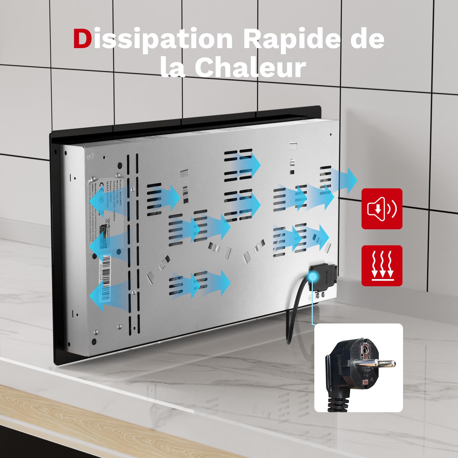 Plaque Vitrocéramique 2 Feux, WEHIMO Plaque de Cuisson Electrique 3000W, Commande Tactile, Minuteur, Compatible Tous Poêlons, 29cm