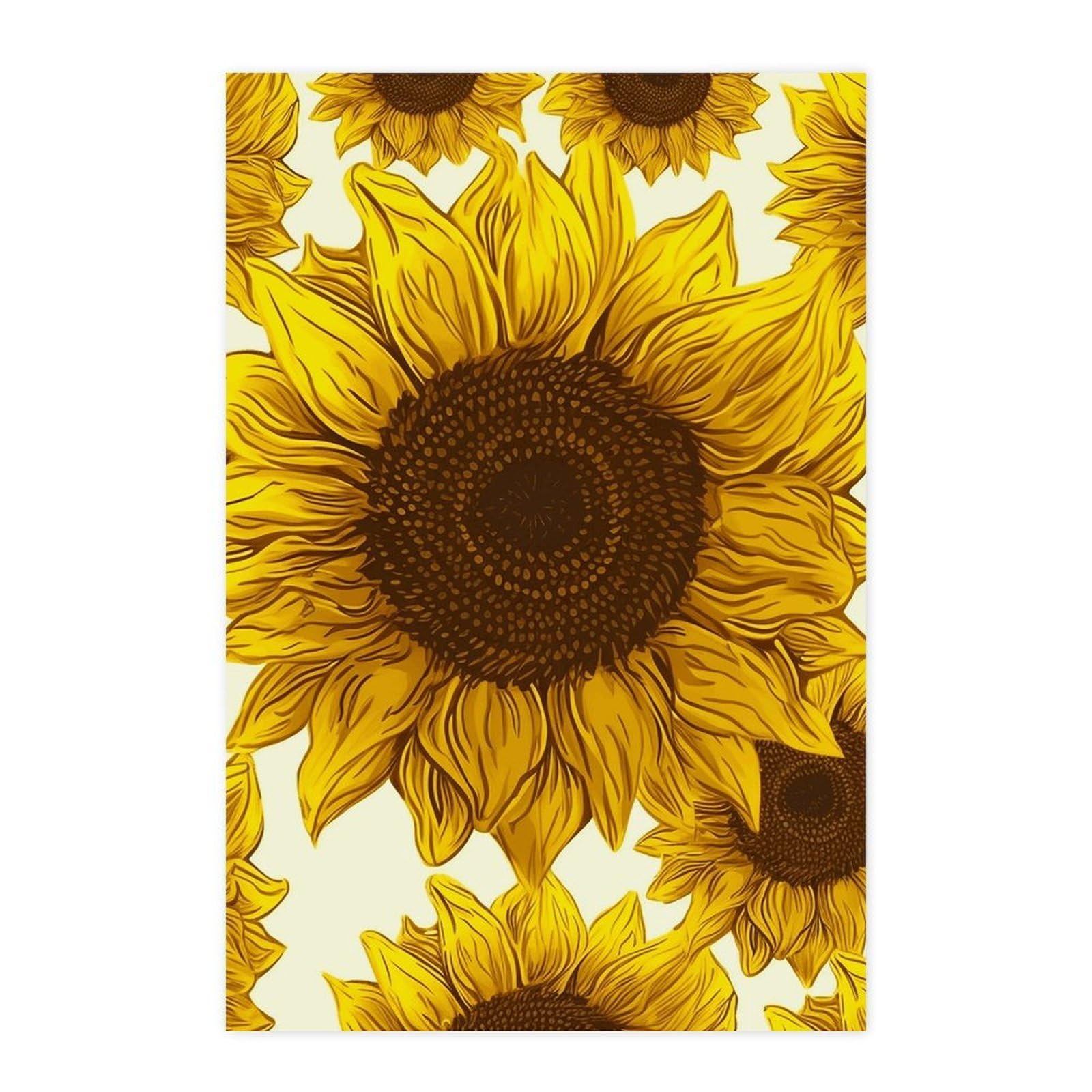 Poster autocollant tournesol pour illuminer votre chambre et bureau