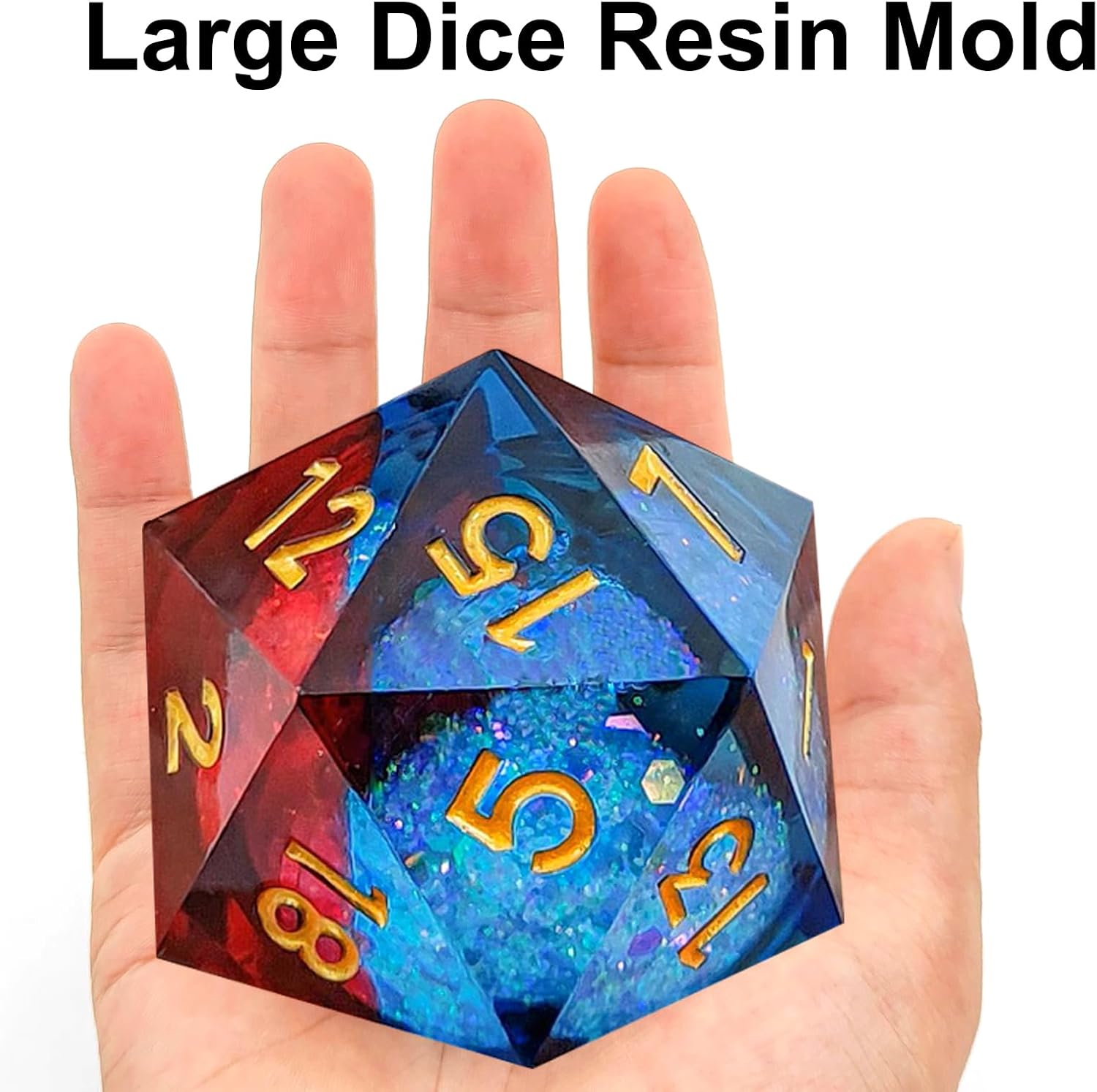 4 Large Dice Resin & Silicone Molds - 4 Styles Polyhedral Game Dice Molds Set for Epoxy Resin Casting, Candle Making & Art Craft