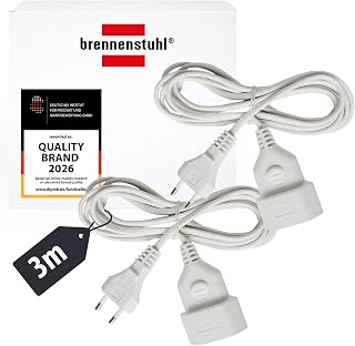 Brennenstuhl 2er Set Kunststoff-Verlängerungskabel 3m