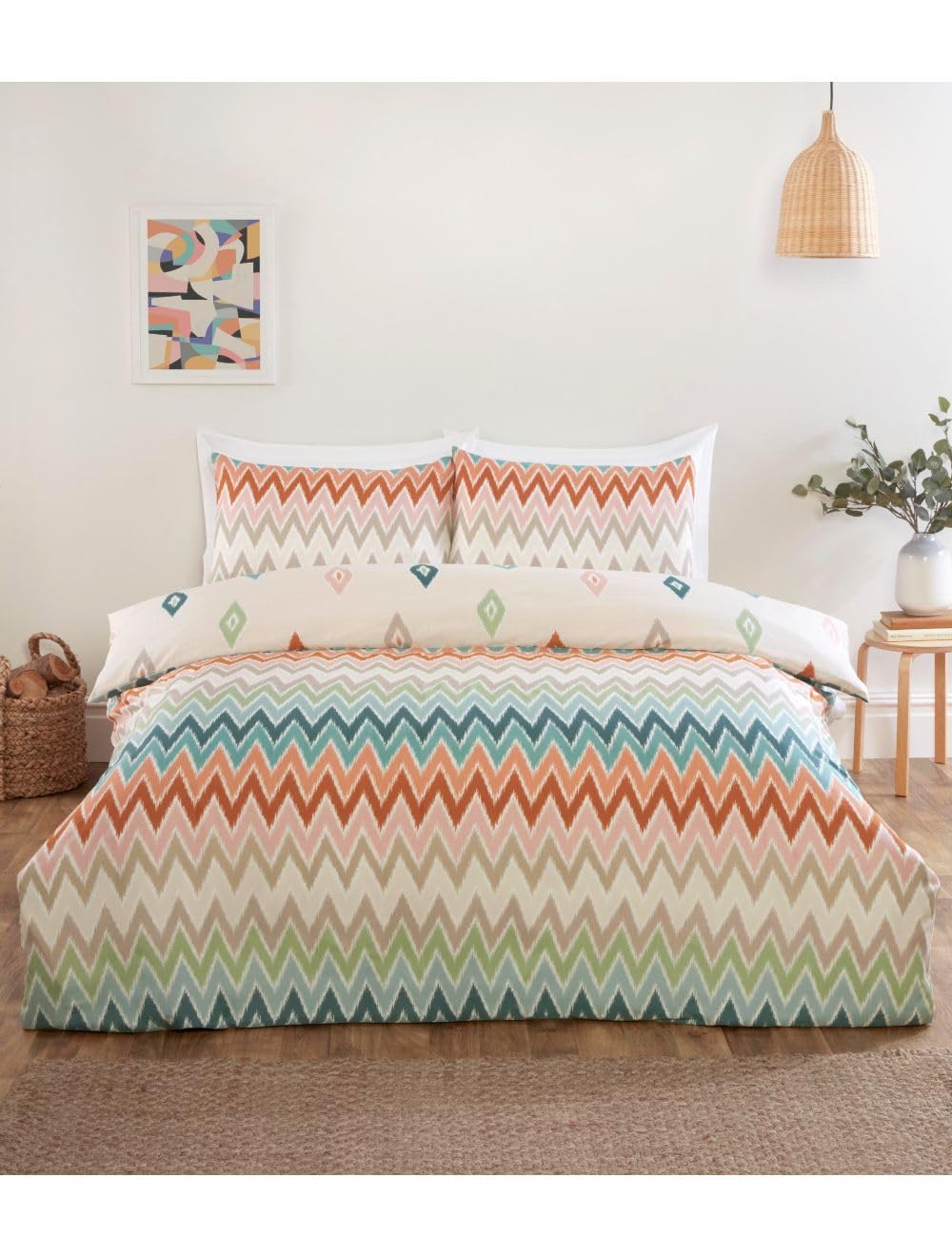 Duvet Cover Bedding Set with pillowcases, in Single, Double, King sizes, Reversible (King (U.K. Standard), Bali Complete bedding set)