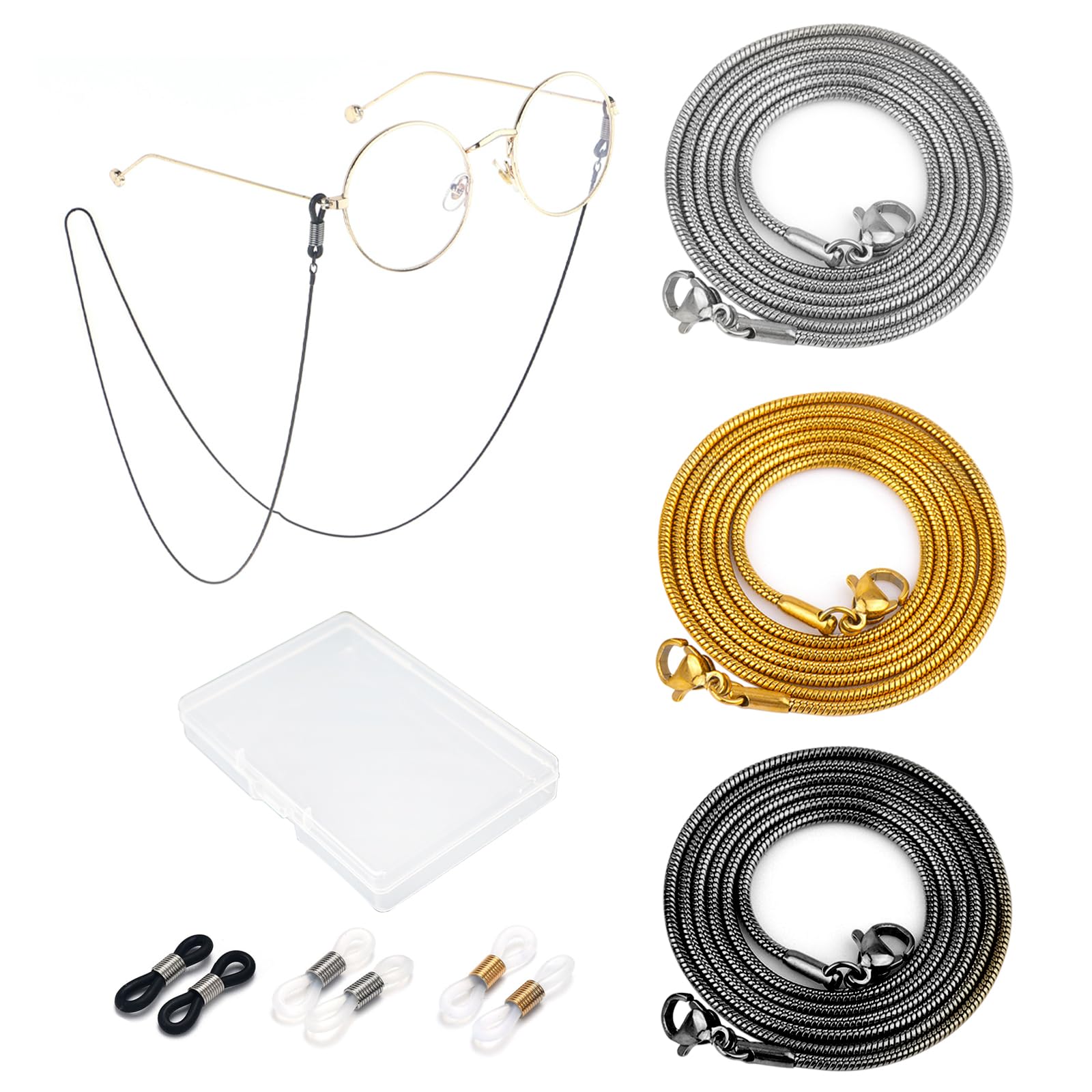 Eyeglass Chain for Women Stylish,Stainless Steel Glasses Strap for Men Women,Eye Glasses Holders Around Neck-image-5