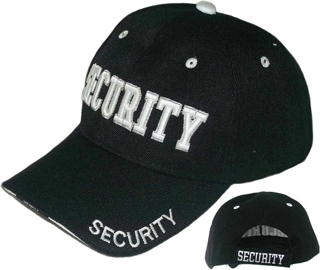 Artisan Owl Security Baseball Embroidered Cap - Adjustable Hook and Loop Closure (Black)